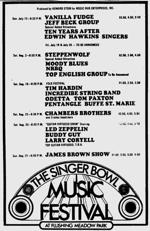The Singer Bowl Music Festival 1969